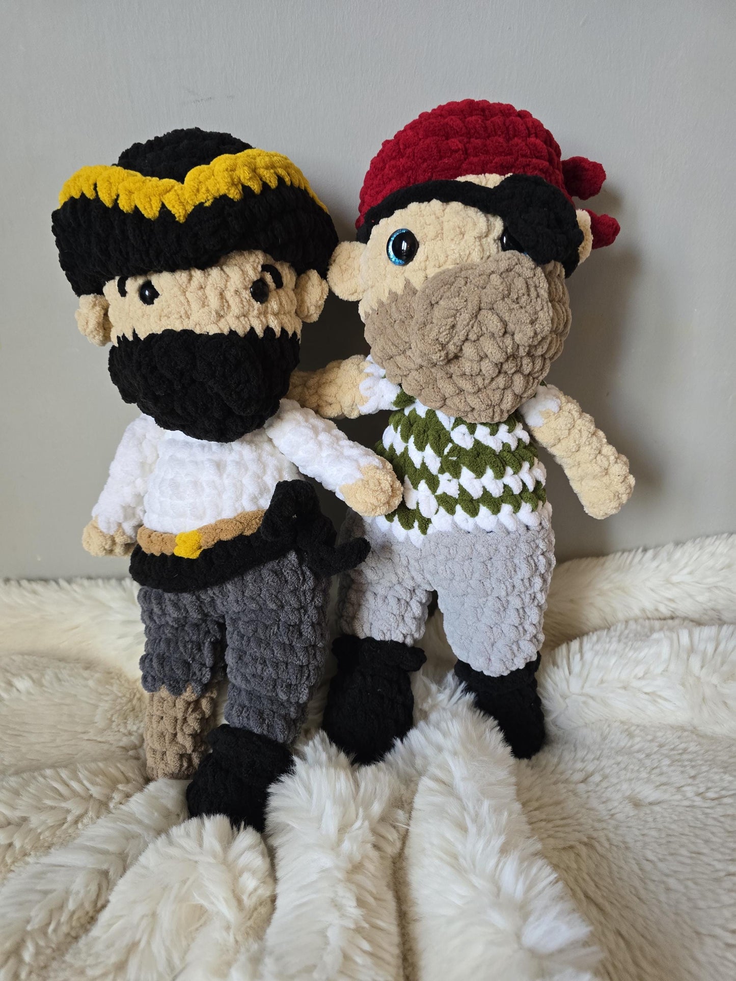 Crochet Pirate Comforter Snuggle Buddy Soft Toy Snuggler