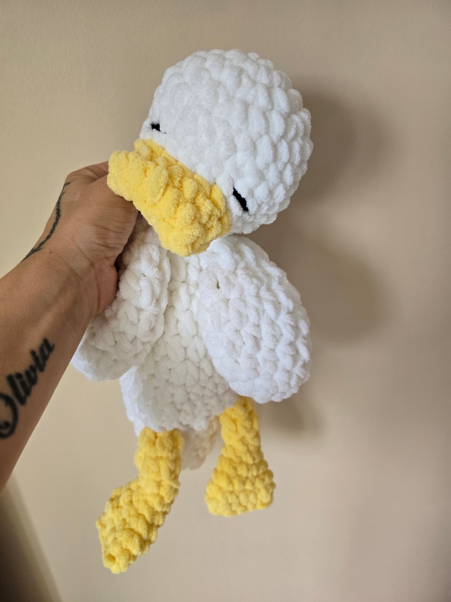 Crochet Duck Comforter Snuggle Buddy Blankie Toy