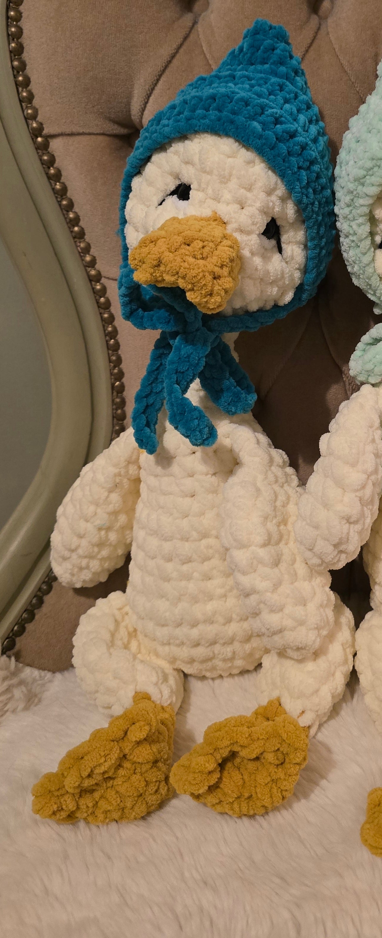 Crochet Goose Comforter Snuggle Buddy Blankie Toy