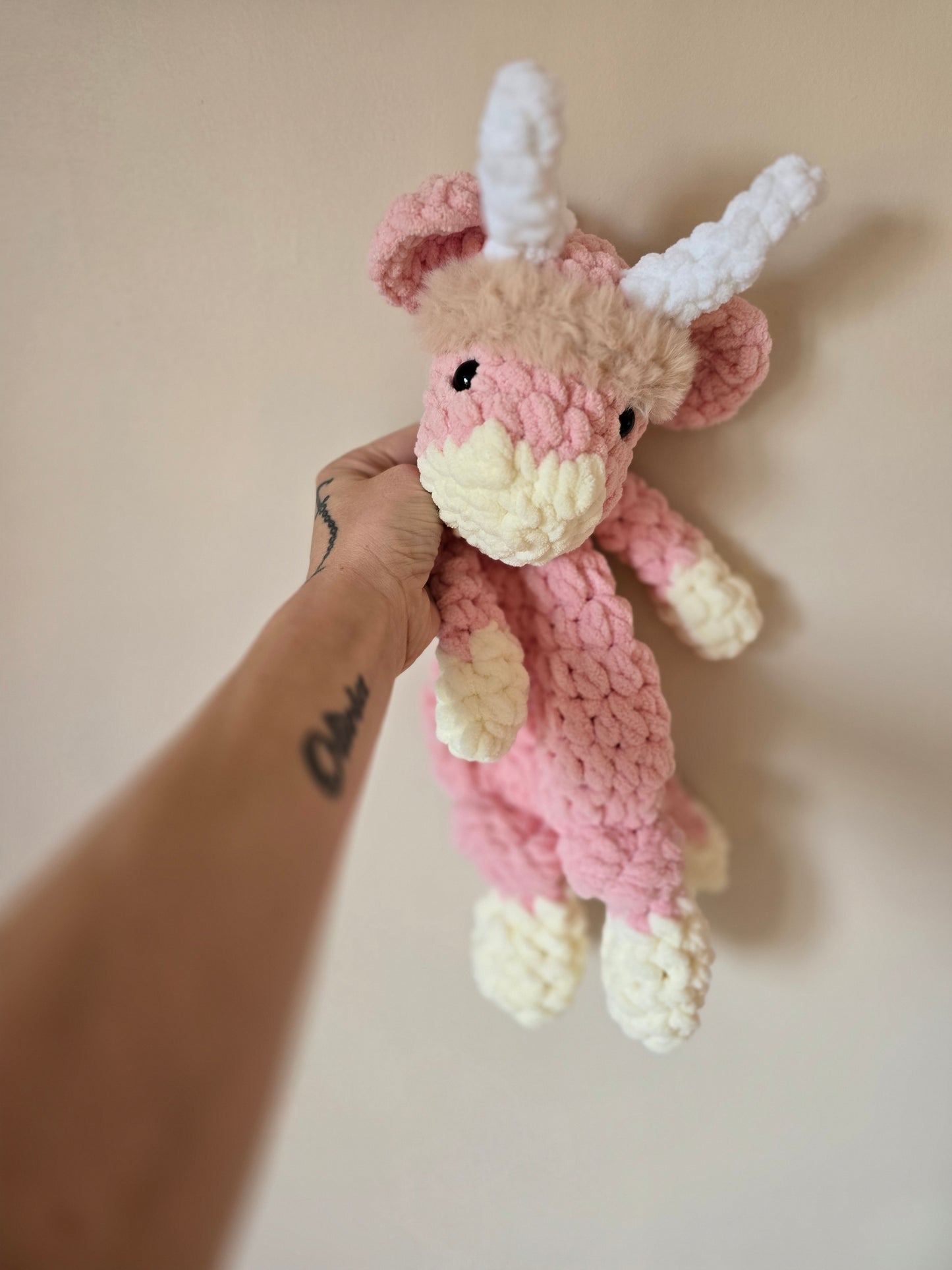 Highland Cow Comforter Snuggle Buddy snuggler -pink