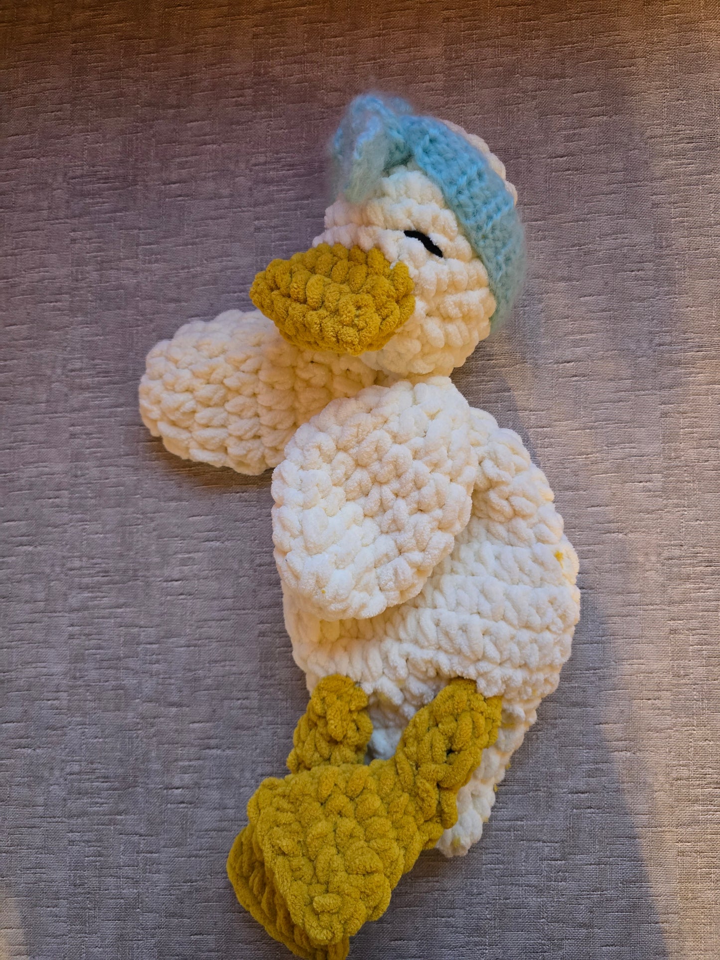 Crochet Della Duck Comforter Snuggle Buddy Blankie Toy