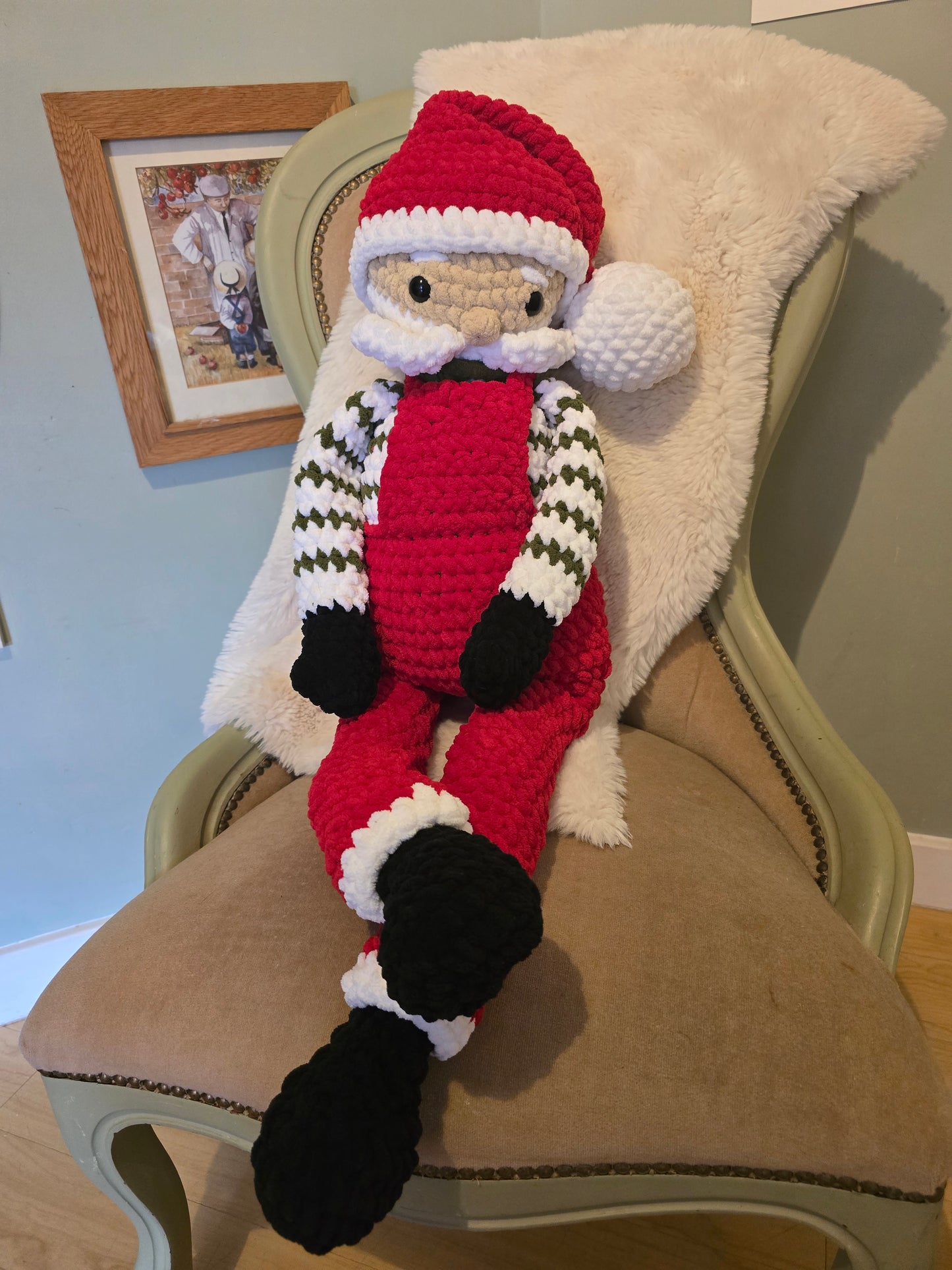 Jumbo Santa crochet snuggler plushie
