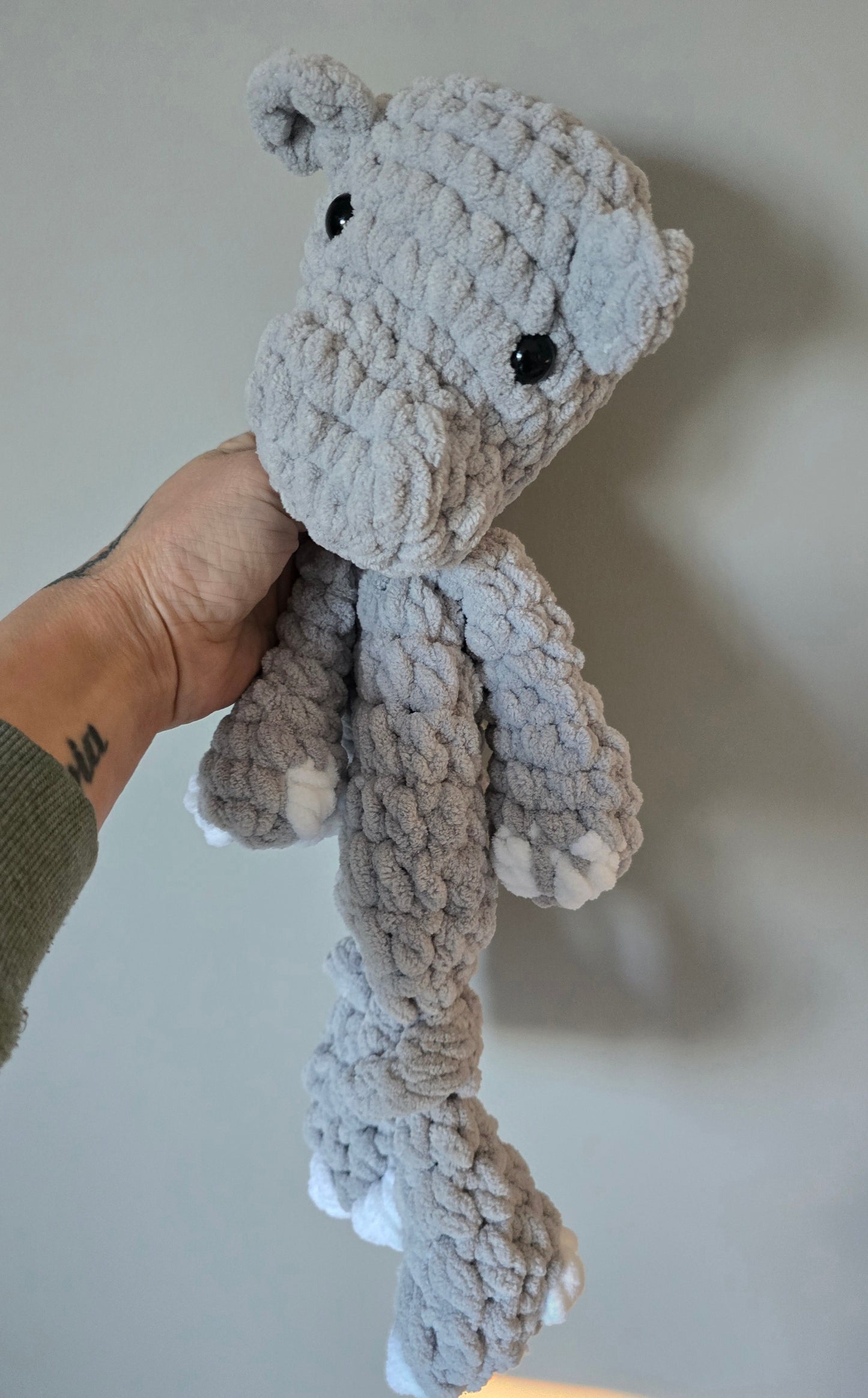 Henry Hippo Crochet Comforter Snuggle Buddy Blankie Lovey