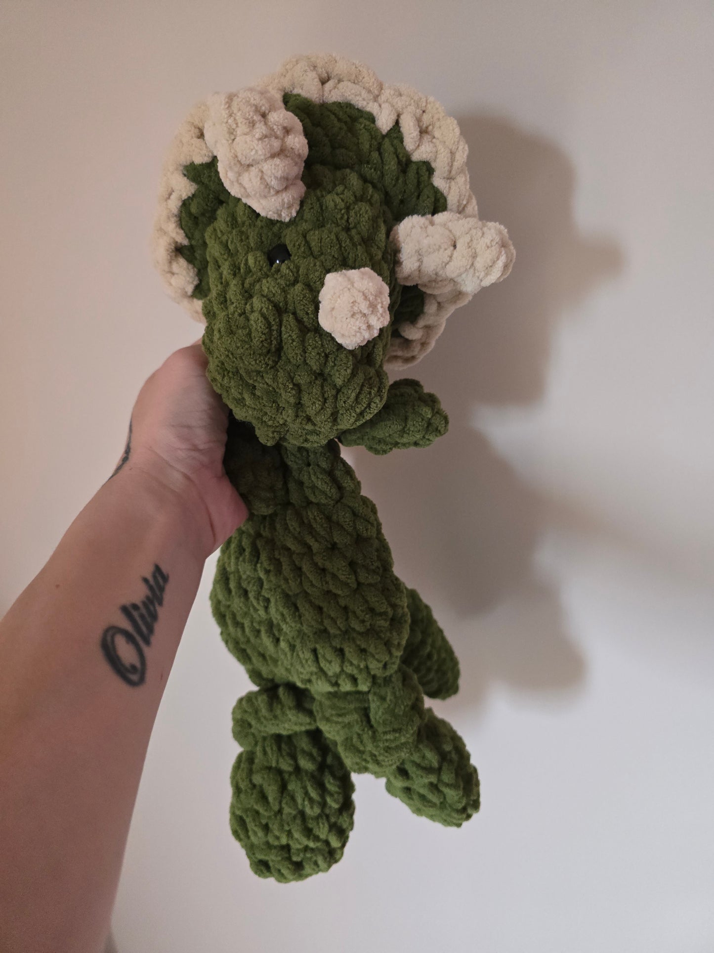 Triceratops Dinosaur Comforter Snuggler Buddy Blankie Lovey Cuddle Toy