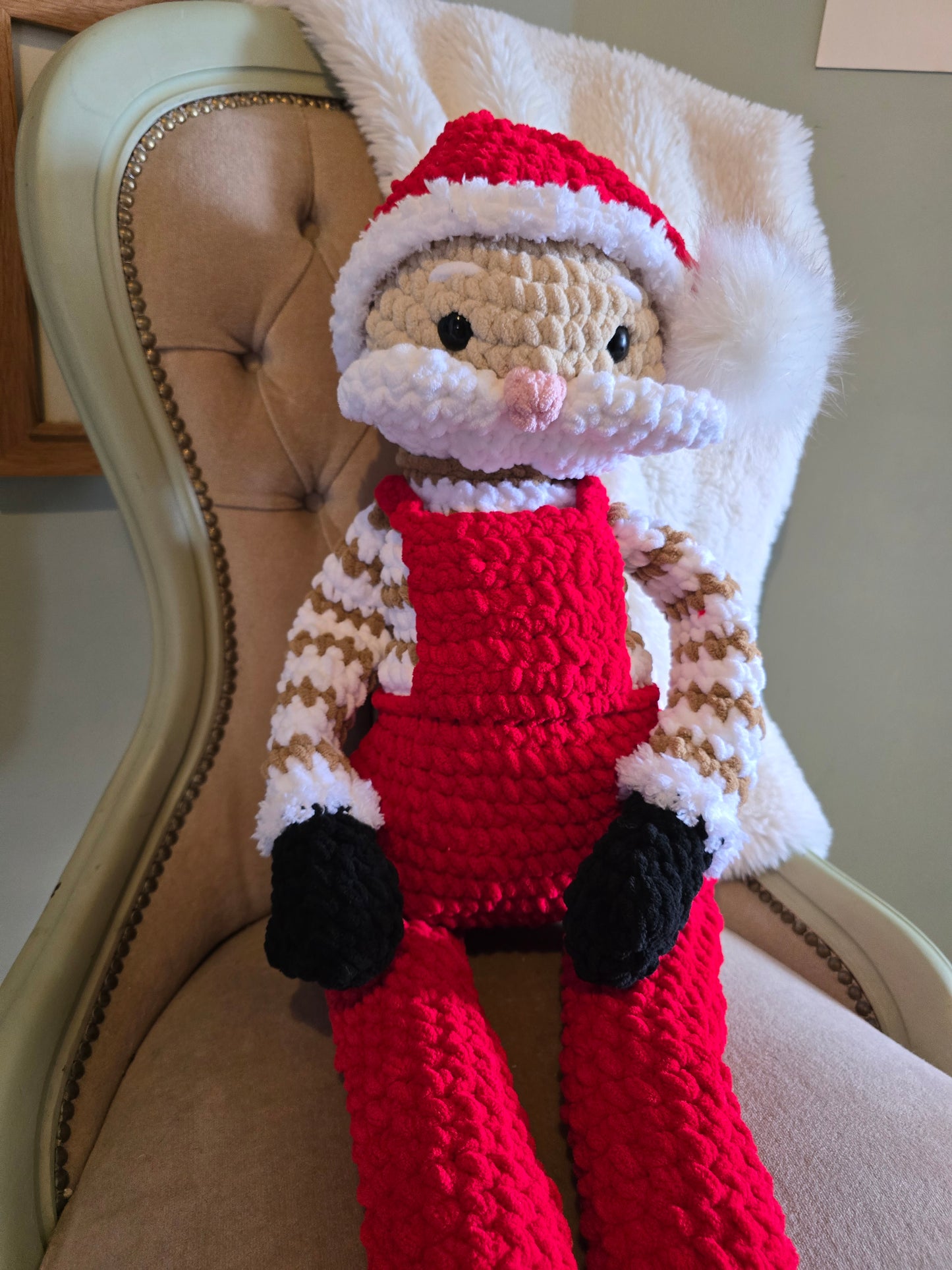 Jumbo Santa crochet snuggler plushie