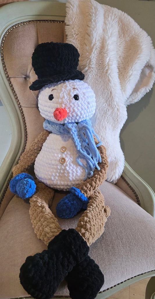 Christmas Brrnie Snowman crochet snuggler plushie
