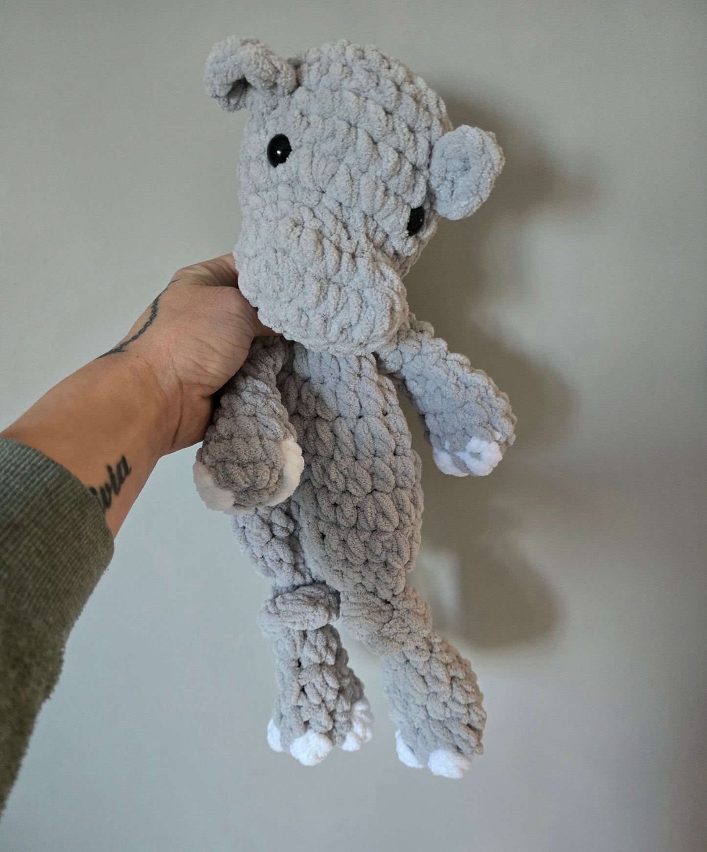 Henry Hippo Crochet Comforter Snuggle Buddy Blankie Lovey