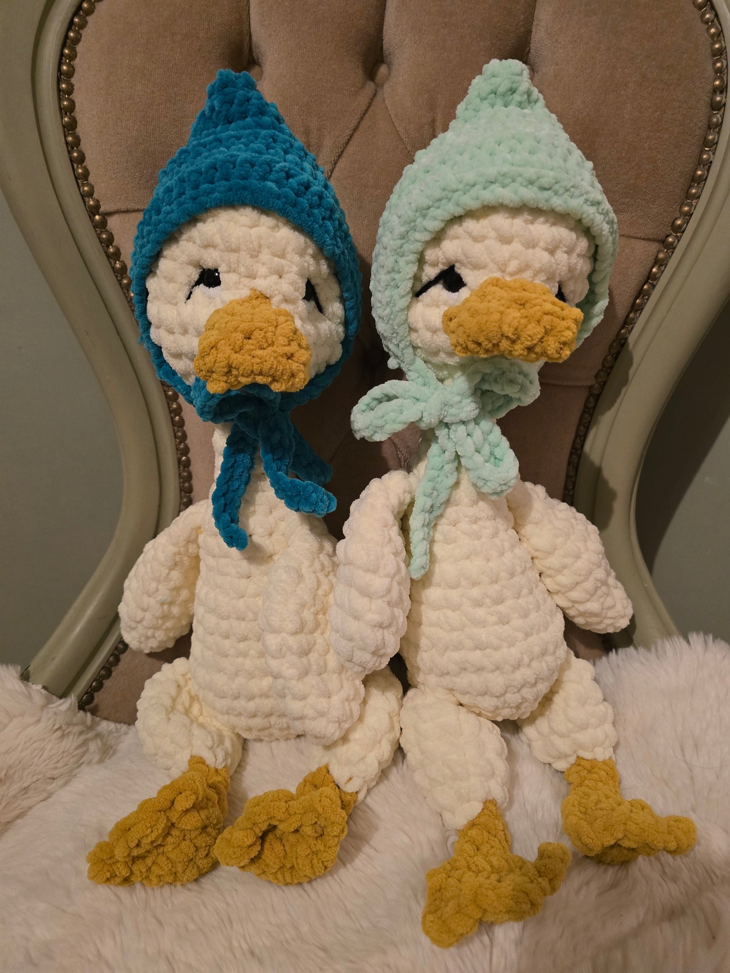 Crochet Goose Comforter Snuggle Buddy Blankie Toy