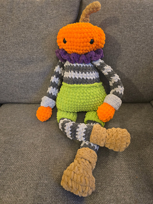 Halloween Jack Pumpkin Jumbo crochet snuggler plushie