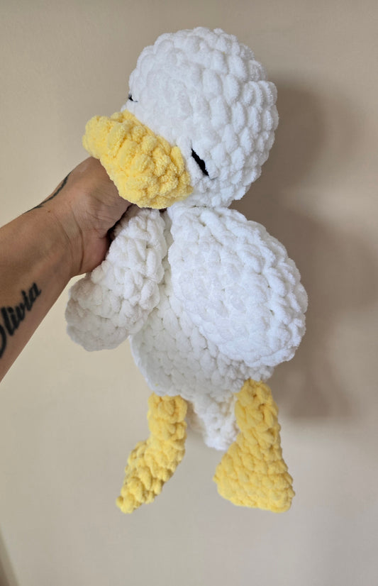 Crochet Duck Comforter Snuggle Buddy Blankie Toy