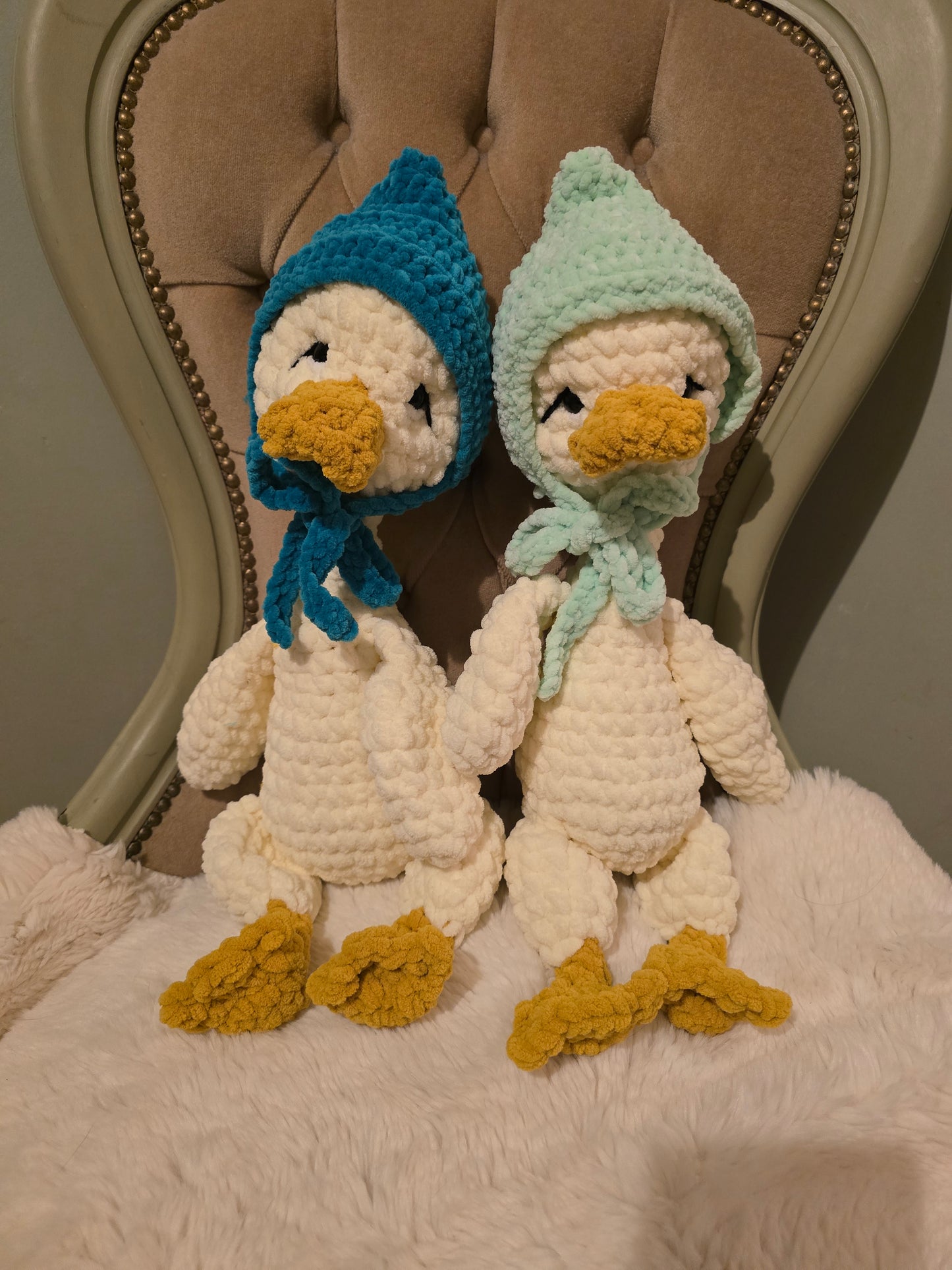 Crochet Goose Comforter Snuggle Buddy Blankie Toy