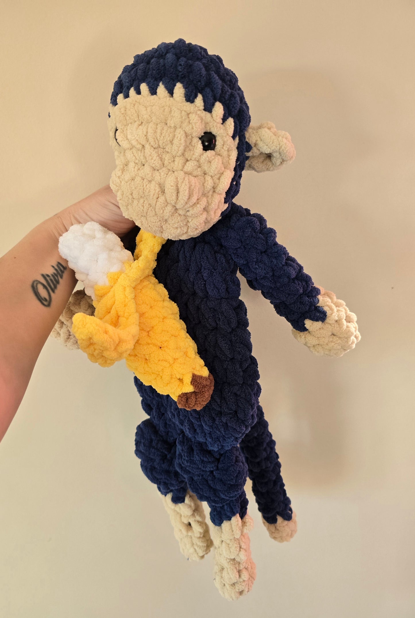 Max Monkey and Banana Comforter - Navy