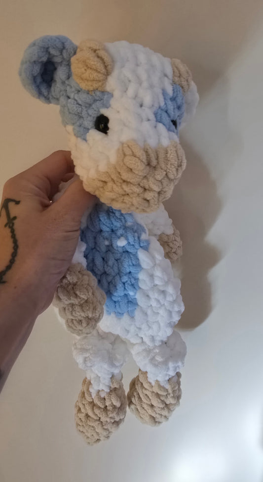 Cow Comforter Snuggle Buddy blue