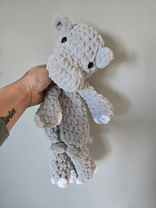 Henry Hippo Crochet Comforter Snuggle Buddy Blankie Lovey