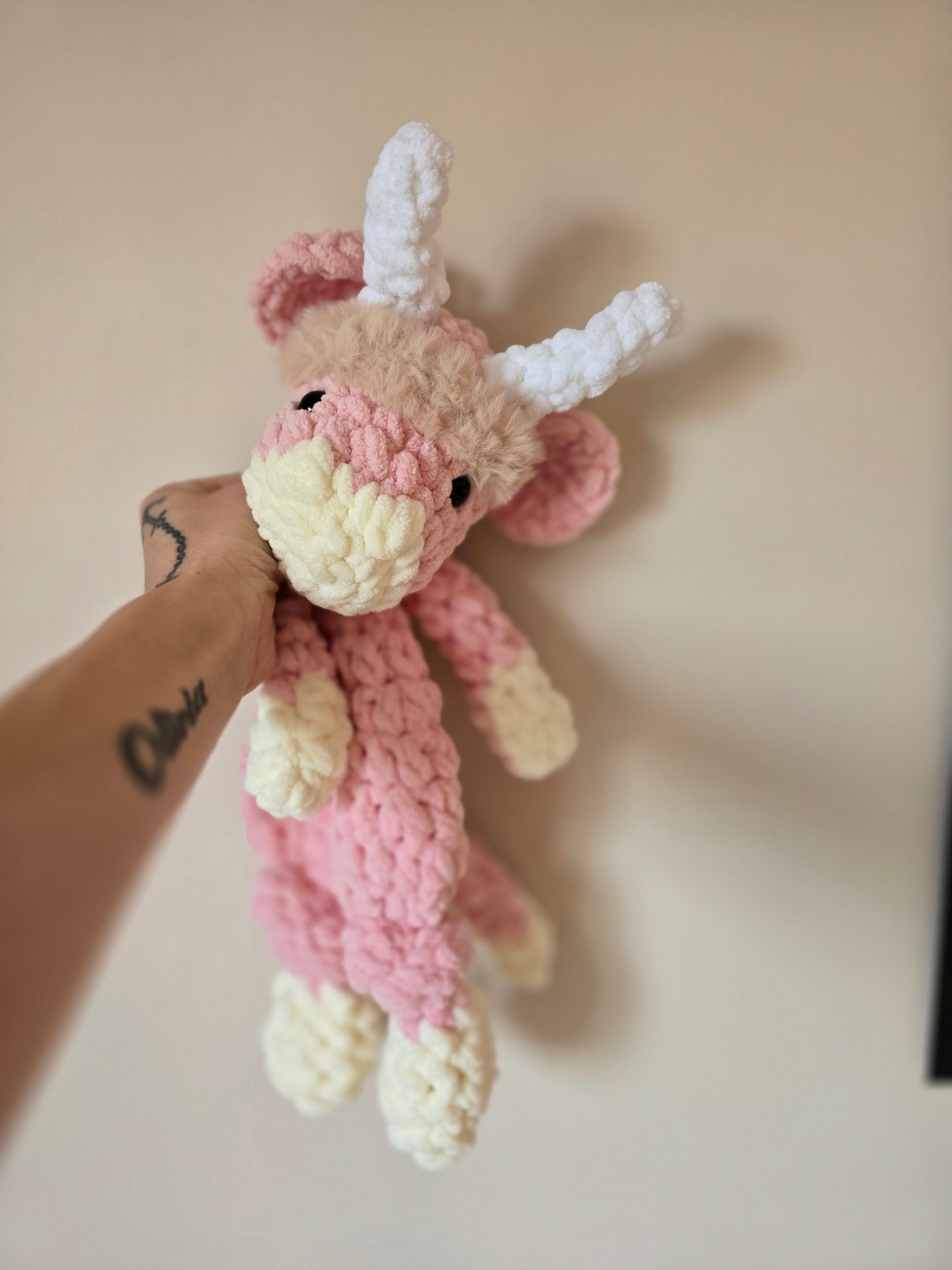 Highland Cow Comforter Snuggle Buddy snuggler -pink