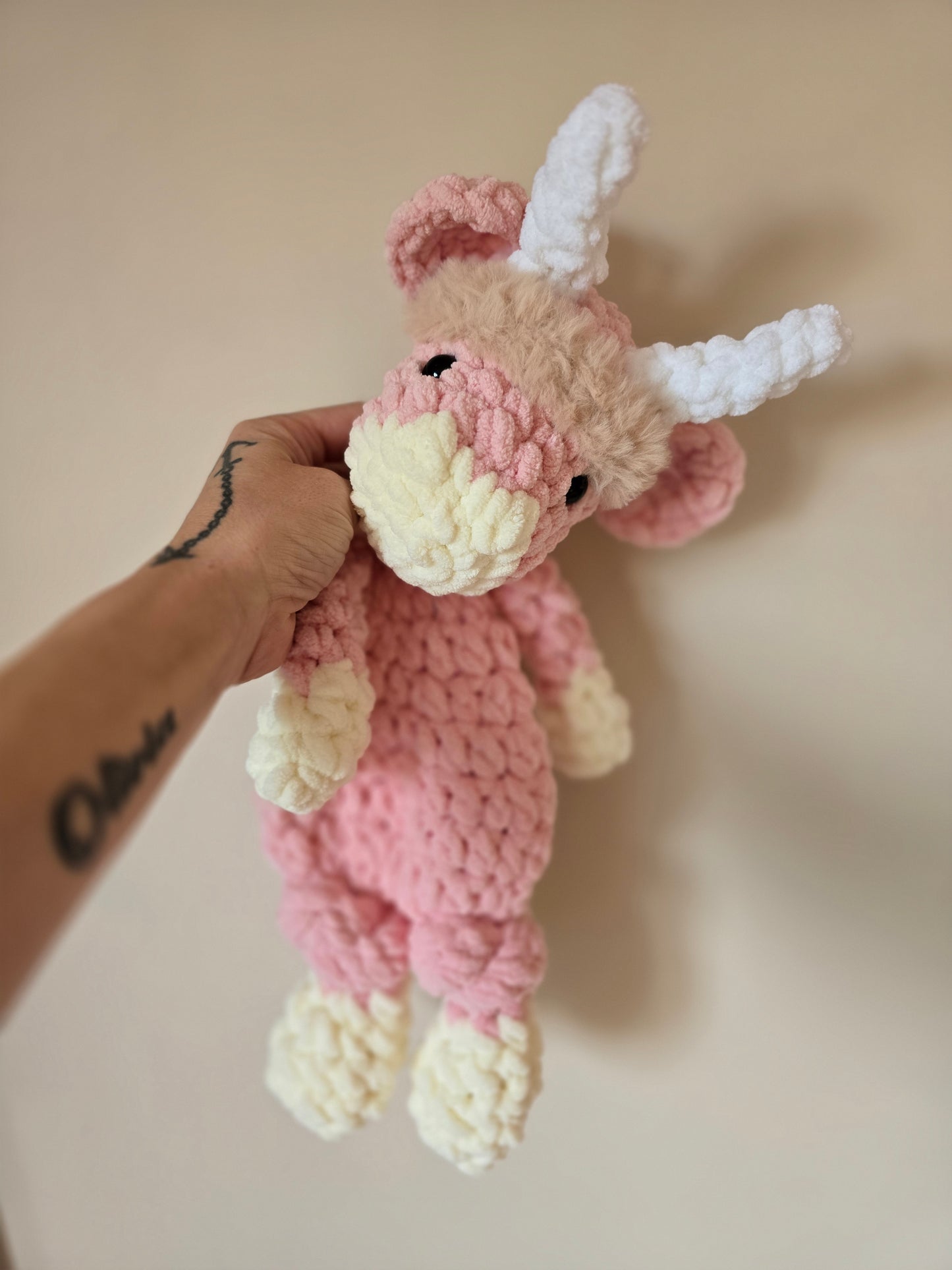 Highland Cow Comforter Snuggle Buddy snuggler -pink