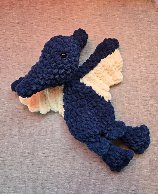 Pterodactyl Dinosaur  Comforter Snuggler Buddy Blankie Lovey Cuddle Toy
