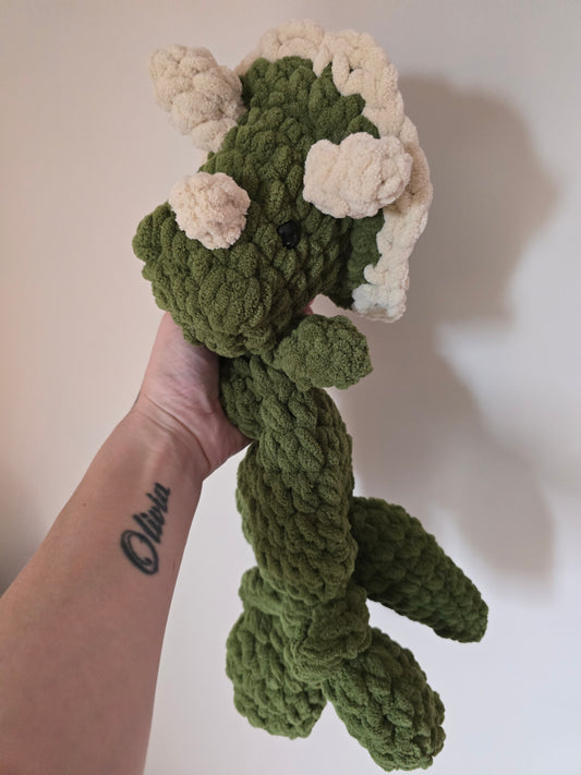 Triceratops Dinosaur  Comforter Snuggler Buddy Blankie Lovey Cuddle Toy